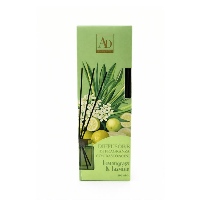 ADFragrance - Diffusore di Fragranza con Bastoncini | Lemongrass & Jasmine