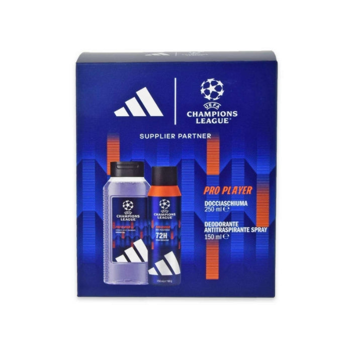 Adidas - UEFA Champions League - Pro Player - Docciaschiuma 3in1 + Deodorante Spray | Cofanetto
