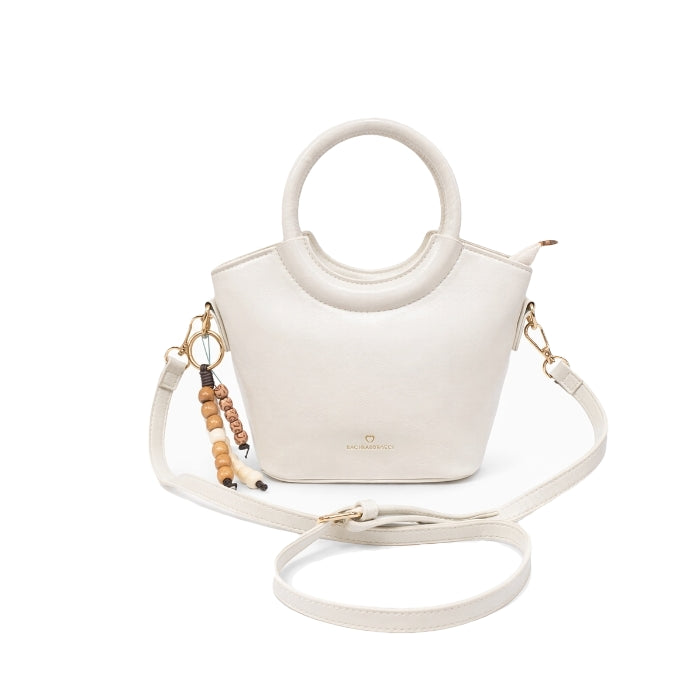 Baci & Abbracci - Borsa Mini a Mano - Beige con Manico Tondo | Elegante con Tracolla Rimovibile