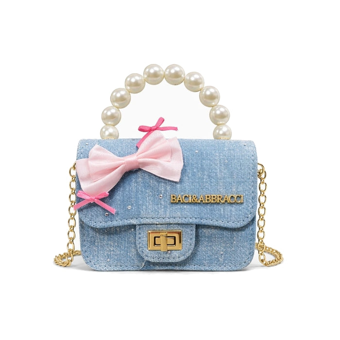 Baci & Abbracci - Mini Bag con Perle e Fiocco | Elegante