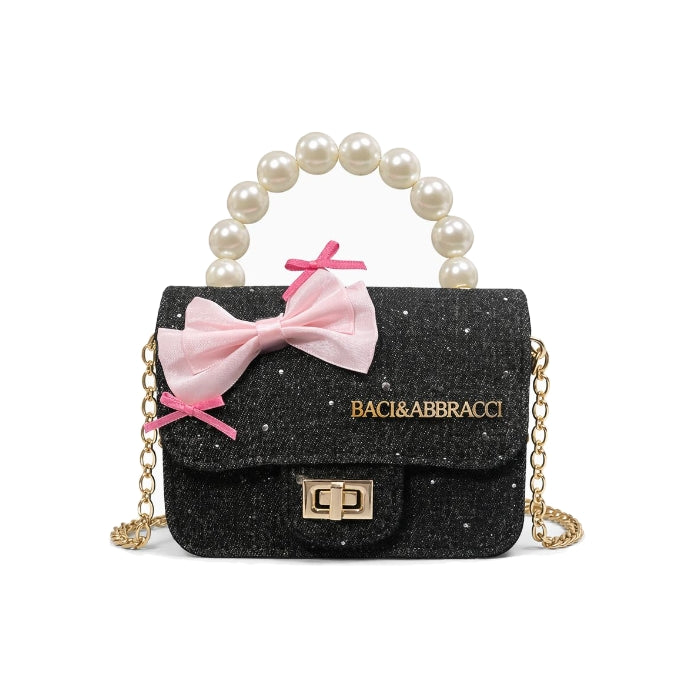 Baci & Abbracci - Mini Bag con Perle e Fiocco | Elegante