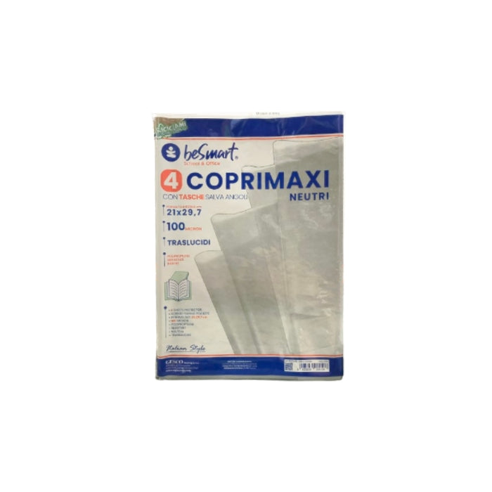 BeSmart - Confezione 4 Foderine Per Quaderno Neutri