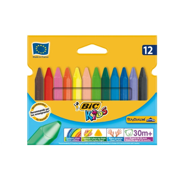 Bic - Triangle - Pastelli A Cera - 12 Pezzi