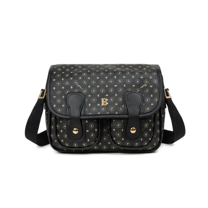 Briciole - Borsa A Tracolla - Doppia Tasca Frontale | Nera & Oro