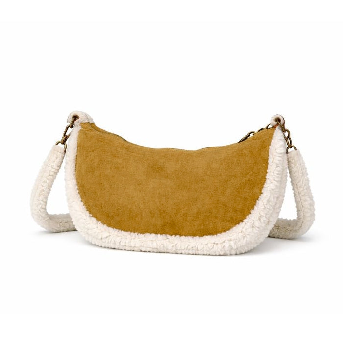 Cartoleria 4+1 - Alpi - Borsa Tracolla - Effetto Suede con Bordo Teddy