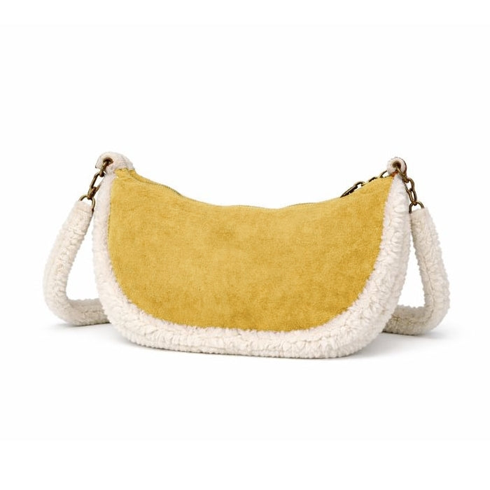 Cartoleria 4+1 - Alpi - Borsa Tracolla - Effetto Suede con Bordo Teddy