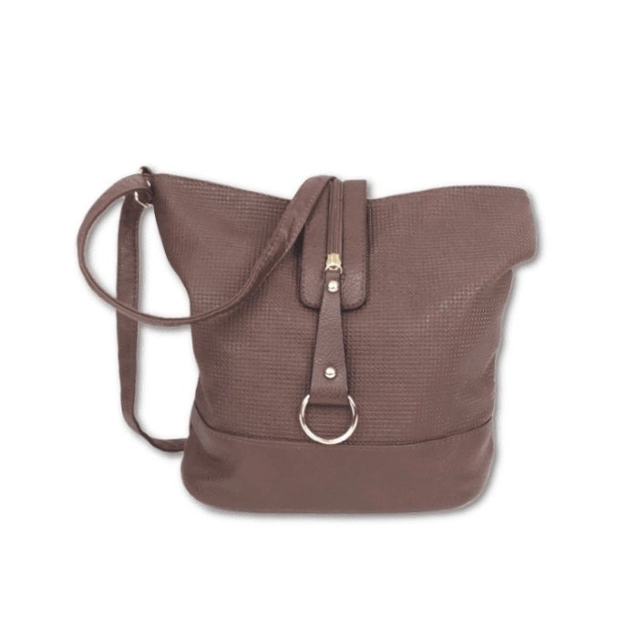 Cartoleria 4+1 - Bucket - Borsa Tracolla - Effetto Pelle | Marrone