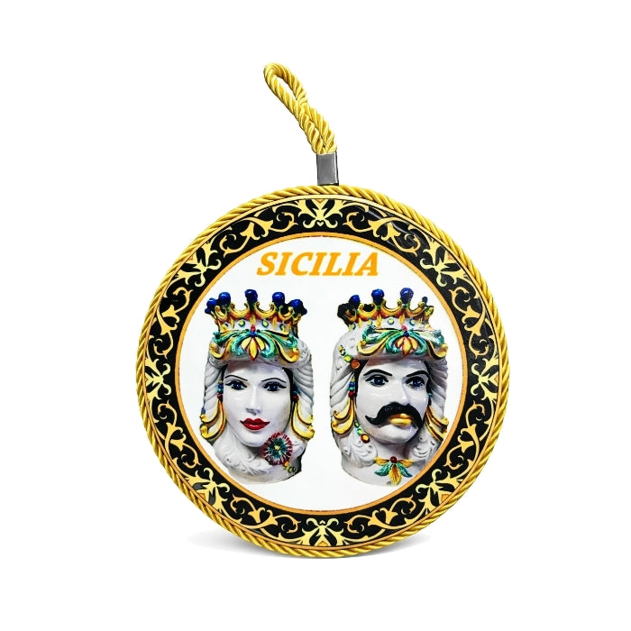 Cartoleria 4+1 - Decorazione Siciliana - Collezione Tradizione Sicula | Sottopentola Rotonda