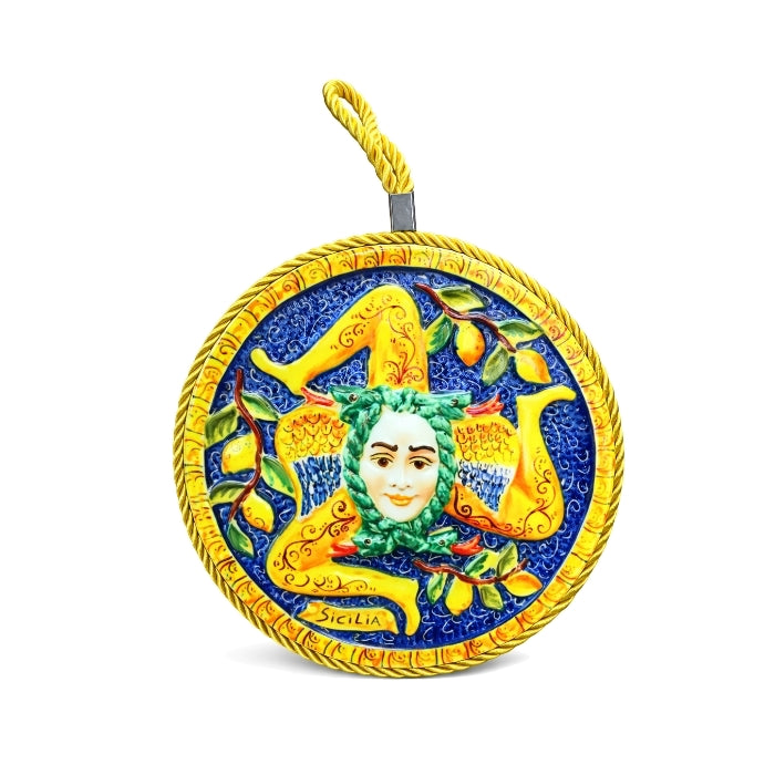 Cartoleria 4+1 - Decorazione Siciliana - Collezione Tradizione Sicula | Sottopentola Rotonda