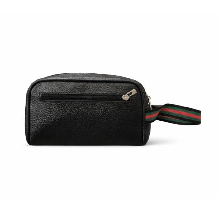 Cartoleria 4+1 - Gred - Pochette da Polso in Similpelle Nera con Laccio Rigato
