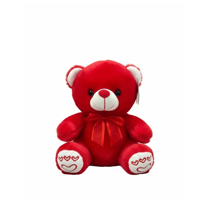 Cartoleria 4+1 - Peluche - Orsetto Rosso con Fiocco
