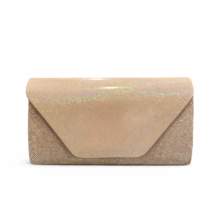 Cartoleria 4+1 - Pochette da Cerimonia - Beige con Glitter | Clutch Elegante da Sera