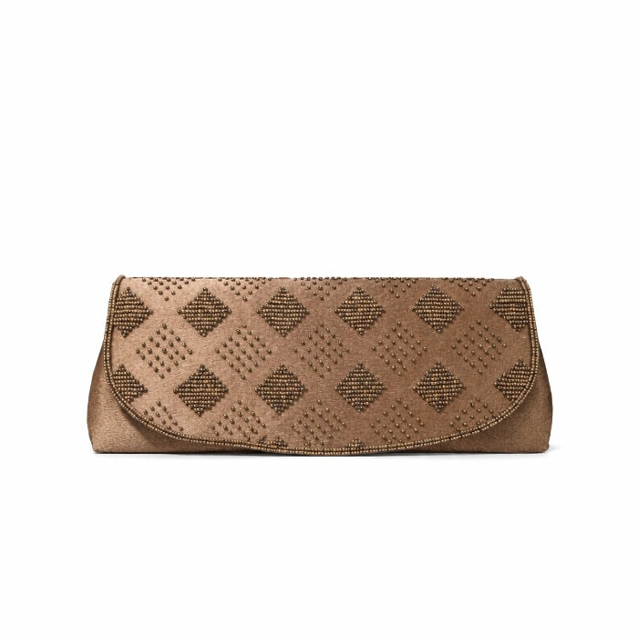 Cartoleria 4+1 - Pochette da Cerimonia - Bronzo con Strass | Clutch Elegante da Sera