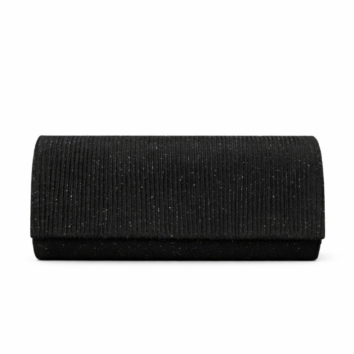 Cartoleria 4+1 - Pochette da Cerimonia - Nera Glitterata | Clutch Elegante da Sera