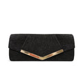 Cartoleria 4+1 - Pochette da Cerimonia - Nera con Dettaglio Oro | Clutch Elegante da Sera