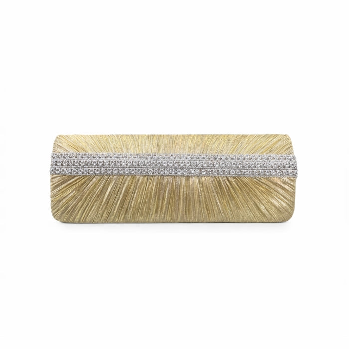 Cartoleria 4+1 - Pochette da Cerimonia - Oro con Strass | Clutch Elegante da Sera
