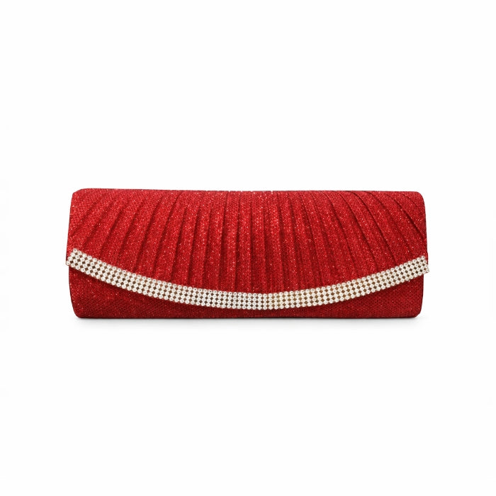 Cartoleria 4+1 - Pochette da Cerimonia - Rossa con Strass | Elegante Clutch da Sera