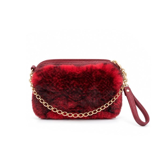 Cartoleria 4+1 - Pochette in Ecopelliccia con Catena Dorata e Polsiera