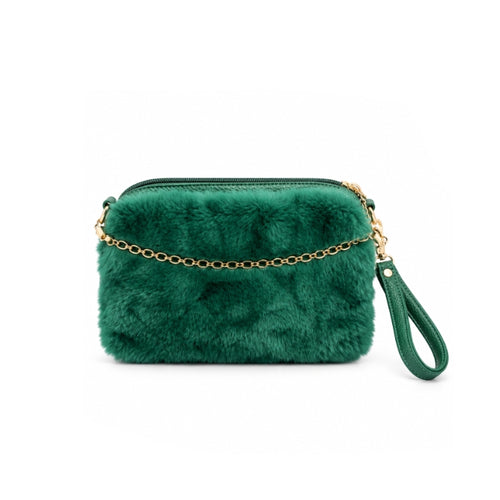 Cartoleria 4+1 - Pochette in Ecopelliccia con Catena Dorata e Polsiera