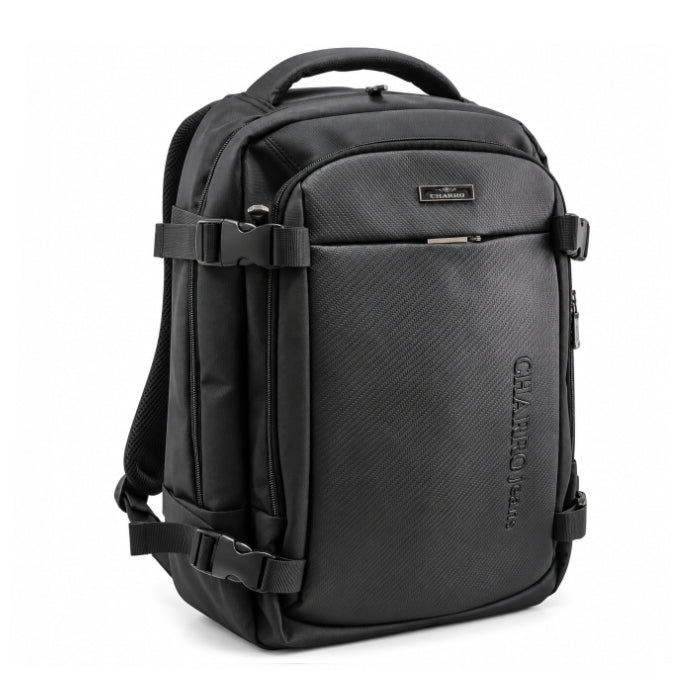 Charro - Zaino Tech Nero | Porta PC con Porta USB e Spallacci Imbottiti