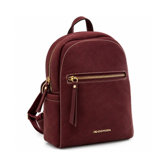 Coconuda - Zaino Nabuc - Elegante Scamosciato con Zip Dorate e Cuciture a Contrasto