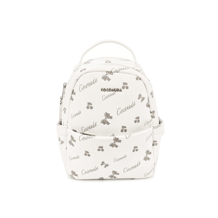 Coconuda - Zaino Donna Stampa Logo e Ciliegie | Mini Backpack Elegante con Tasche e Zip