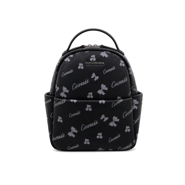 Coconuda - Zaino Donna Stampa Logo e Ciliegie | Mini Backpack Elegante con Tasche e Zip