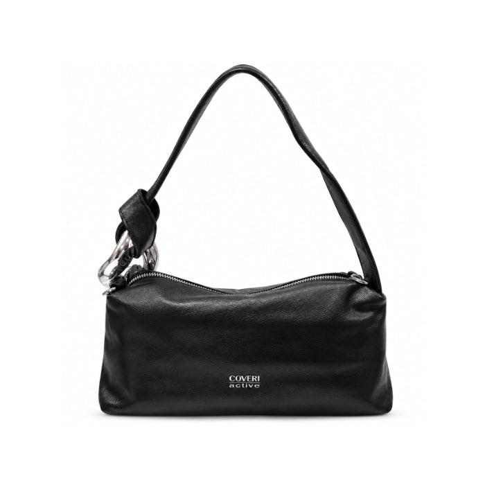 Coveri Active - Borsa Spalla - Nera con Zip e Dettaglio Metallico