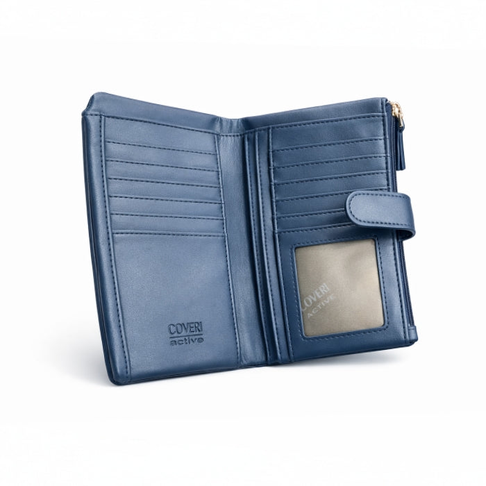 Coveri Active - Portafoglio con Zip e Porta Carte | Blu