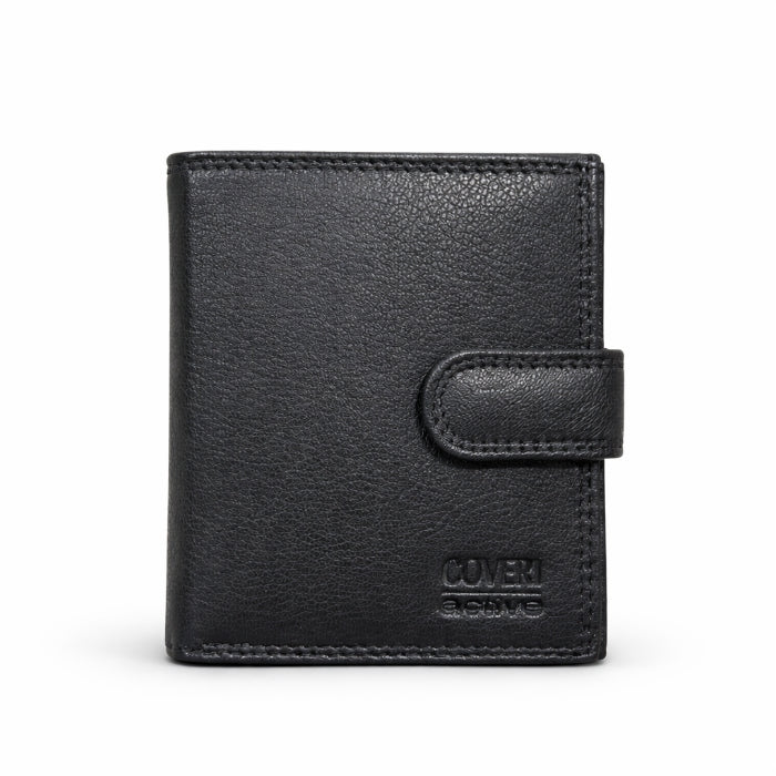 Coveri Active - Set Regalo - Portafoglio Uomo + Portachiavi in Pelle Nera | Elegante e Compatto