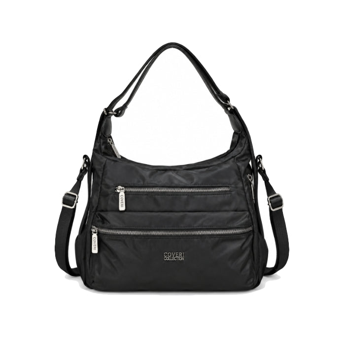 Coveri Collection - Borsa A Spalla con Tracolla in Tessuto Tecno | Dettagli in Similpelle