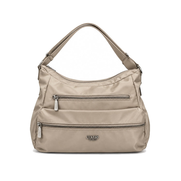Coveri Collection - Borsa A Spalla con Tracolla in Tessuto Tecno | Dettagli in Similpelle