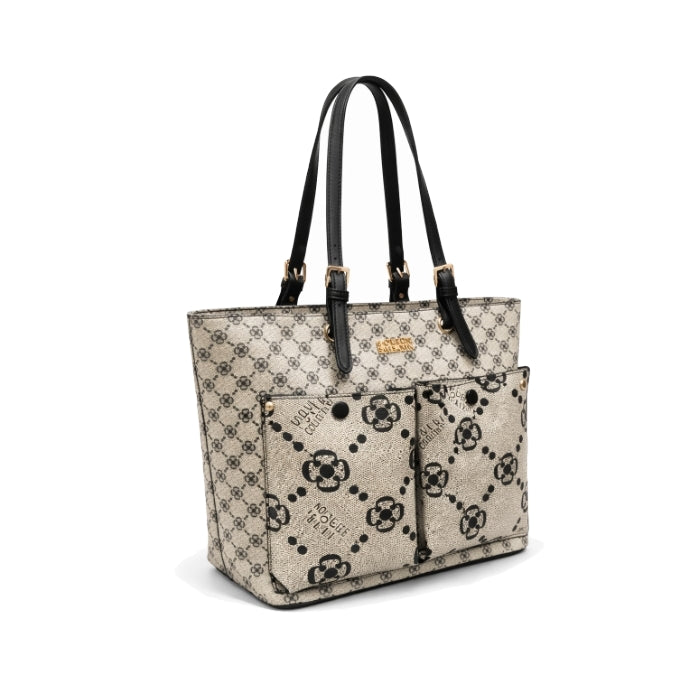 Coveri Collection - Borsa Shopper - Monogram con Doppia Tasca Frontale | Beige