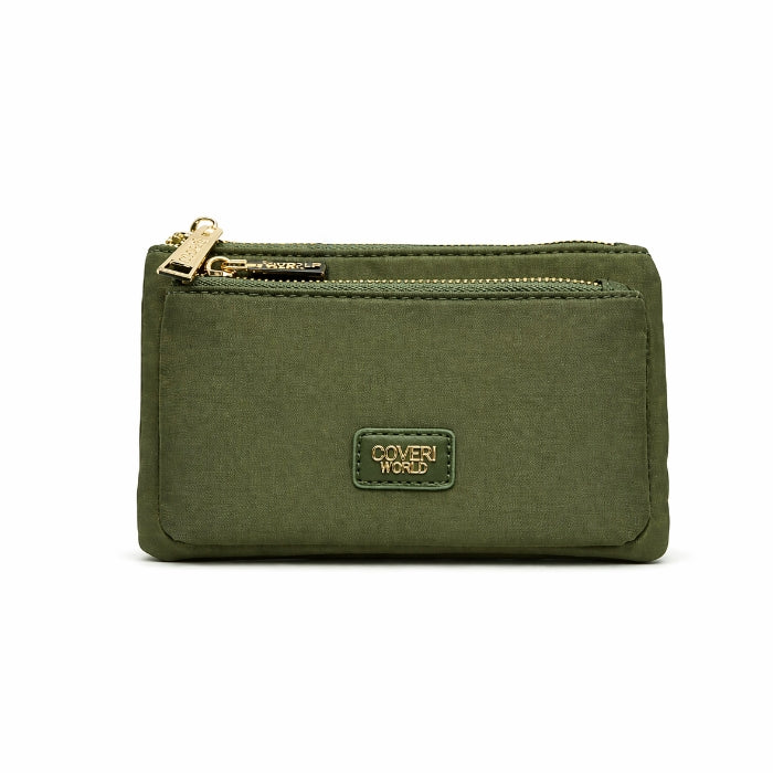 Coveri Word - Portafoglio / Pochette con Portacarte Interno e Doppia Zip