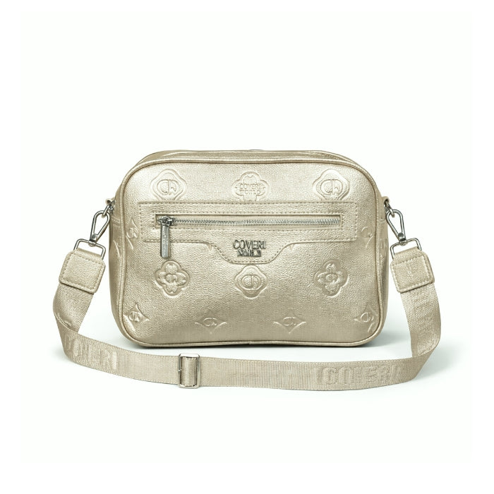 Coveri World - Borsa A Tracolla - Oro con Logo Embossato | Elegante e Moderna
