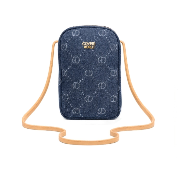 Coveri World - Portacellulare | Jeans con Logo Monogram e Dettagli Oro