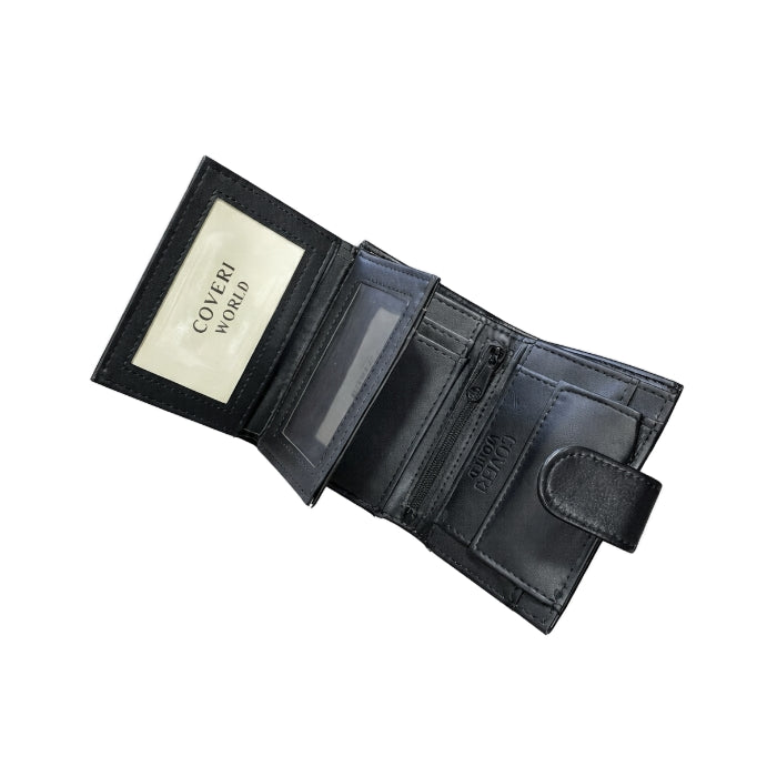 Coveri World - Portafoglio - Mini Trifold con Patta | Nero