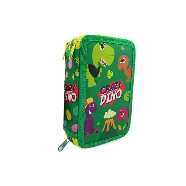 Crazy Dino - Astuccio A 3 Zip - KL10849