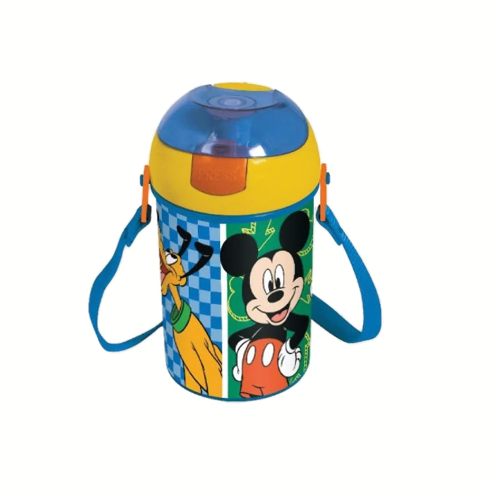 Disney - Mickey Mouse - Borraccia con Cannuccia e Tracolla | 450ml