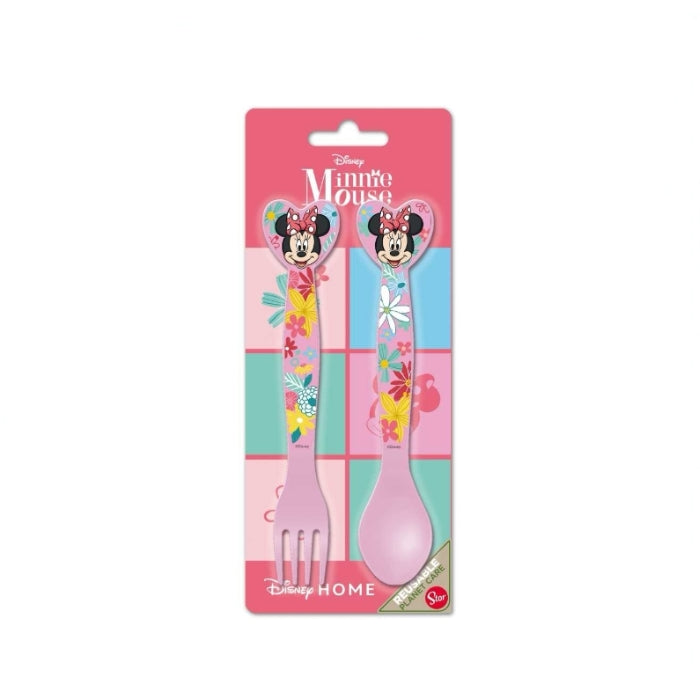 Disney - Minnie Mouse - Set Posate - Forchetta + Cucchiaio