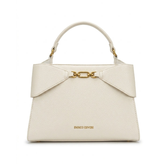 Enrico Coveri - Borsa A Mano - Color Avorio con Dettaglio Dorato