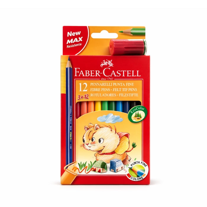 Faber-Castell - Jumbo - Matite Colorate Triangolari - 12 Pezzi