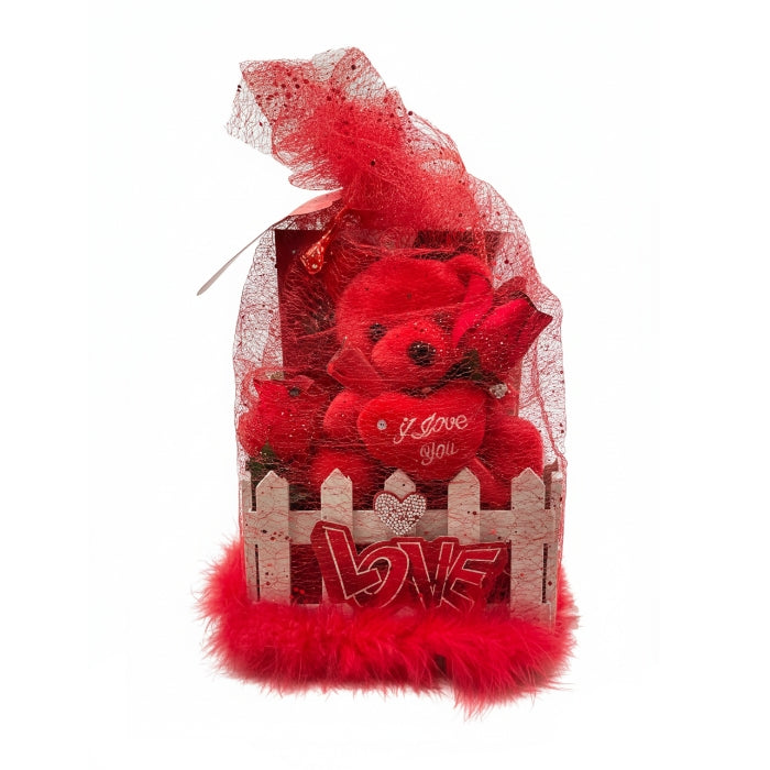 GCX Be Better - Orsetto Rosso "I Love You" con Rose - Confezione Regalo Romantica