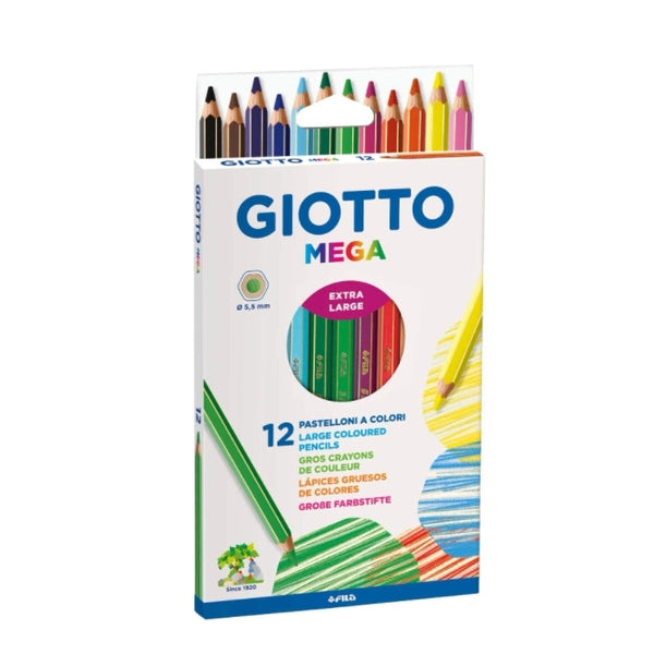 Giotto - Mega - Matite Colorate - 12 Pezzi - Extra Large - F225600