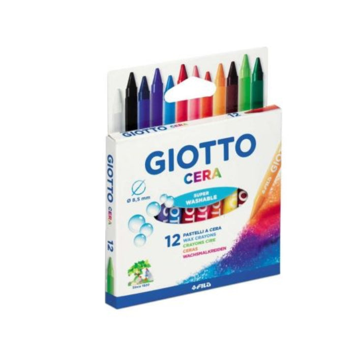 Giotto - Pastelli A Cera - 12 Pezzi - Super Washable