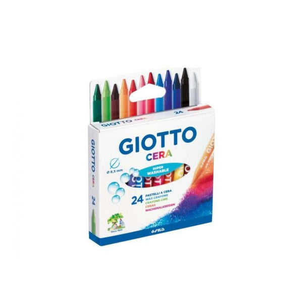 Giotto - Pastelli A Cera - 24 Pezzi - Super Washable