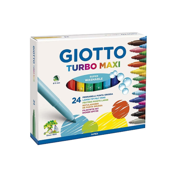 Giotto - Turbo Maxi - Pennarelli - Super Washable - 24 Pezzi