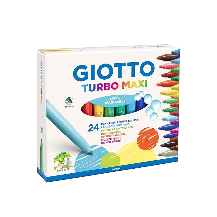 Giotto - Turbo Maxi - Pennarelli - Super Washable - 24 Pezzi