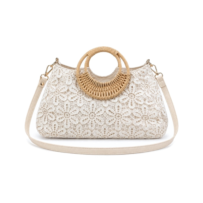 Kayla - Borsa A Mano - Macramè con Manico in Bambù | Borsa Elegante Estiva