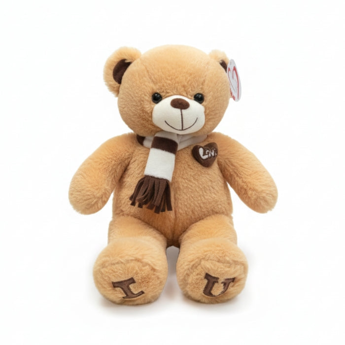 Love - Peluche - Orsetto con Sciarpetta e Cuoricino Love